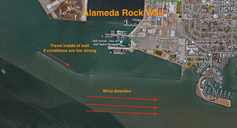 Alameda Rock Wall wind direction